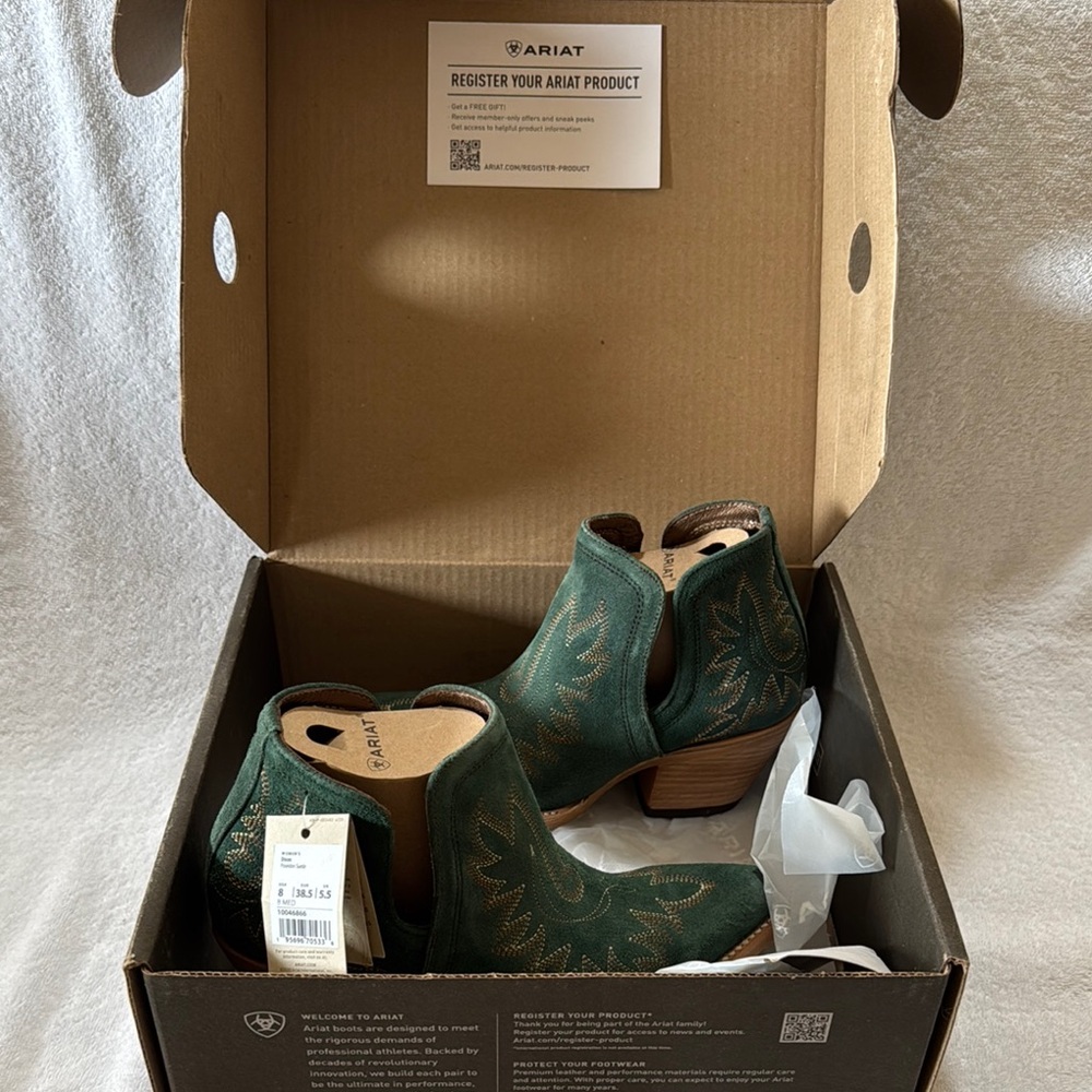 Ariat Green Ankle Booties Stylish Comfort